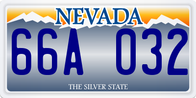 NV license plate 66A032