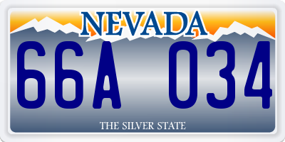 NV license plate 66A034