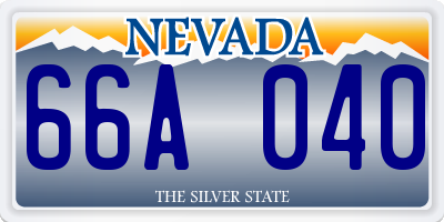 NV license plate 66A040