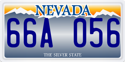 NV license plate 66A056