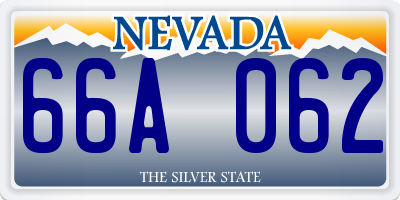 NV license plate 66A062
