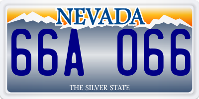 NV license plate 66A066