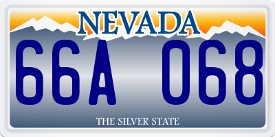 NV license plate 66A068