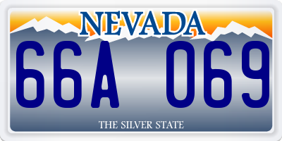 NV license plate 66A069