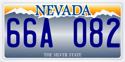 NV license plate 66A082