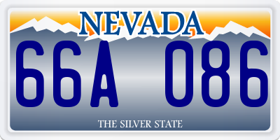 NV license plate 66A086