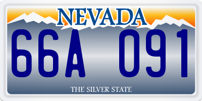 NV license plate 66A091