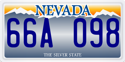 NV license plate 66A098