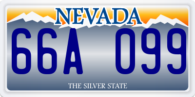 NV license plate 66A099