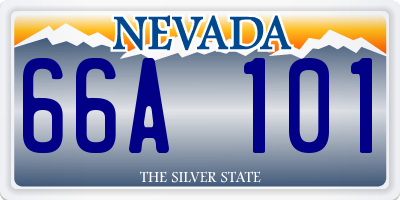 NV license plate 66A101