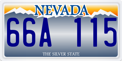 NV license plate 66A115