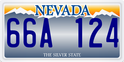 NV license plate 66A124