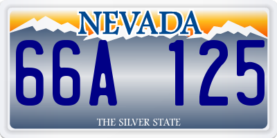 NV license plate 66A125