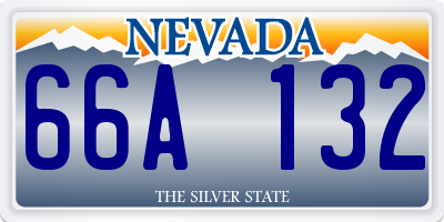 NV license plate 66A132