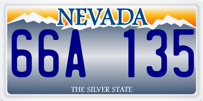 NV license plate 66A135