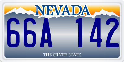 NV license plate 66A142