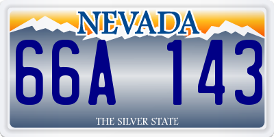 NV license plate 66A143