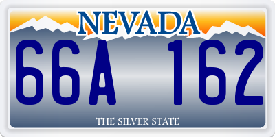 NV license plate 66A162
