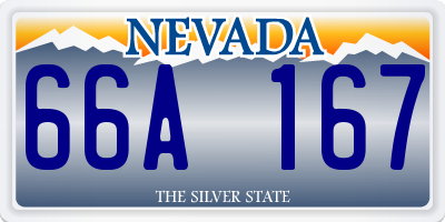 NV license plate 66A167