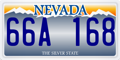 NV license plate 66A168