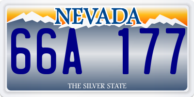 NV license plate 66A177