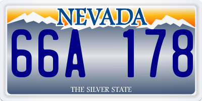 NV license plate 66A178