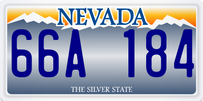 NV license plate 66A184