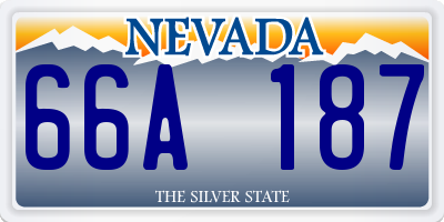 NV license plate 66A187