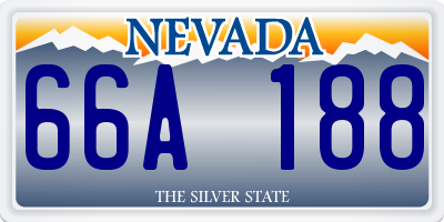 NV license plate 66A188