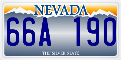 NV license plate 66A190