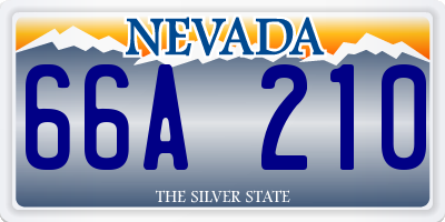 NV license plate 66A210