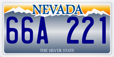 NV license plate 66A221
