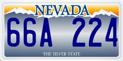 NV license plate 66A224