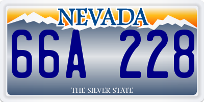 NV license plate 66A228