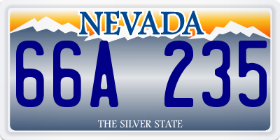 NV license plate 66A235
