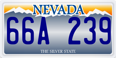NV license plate 66A239