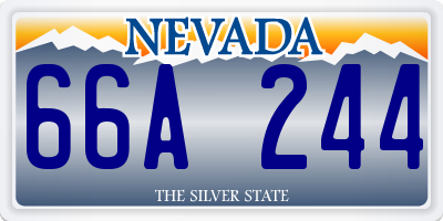 NV license plate 66A244