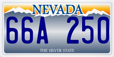 NV license plate 66A250