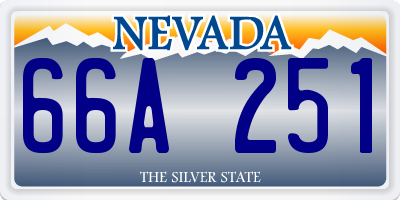 NV license plate 66A251