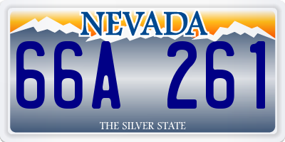 NV license plate 66A261