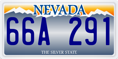 NV license plate 66A291