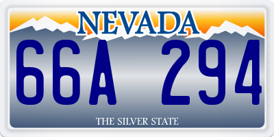 NV license plate 66A294