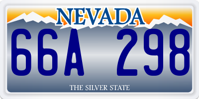 NV license plate 66A298