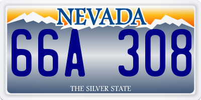 NV license plate 66A308