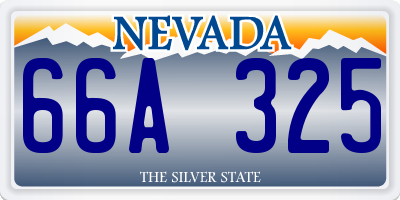 NV license plate 66A325