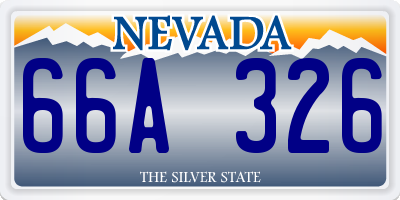 NV license plate 66A326