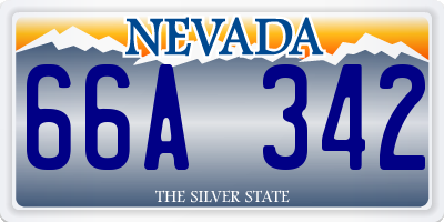 NV license plate 66A342