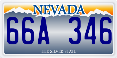 NV license plate 66A346