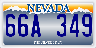 NV license plate 66A349