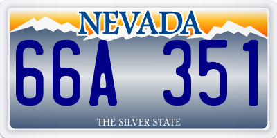 NV license plate 66A351